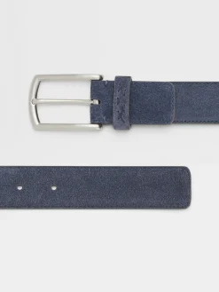 Belts>ZEGNA Suede Belt Blue