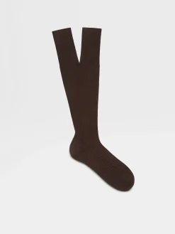 Underwear And Socks|Underwear And Socks>ZEGNA Cotton Socks Brown