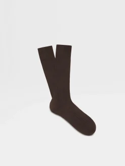 Underwear And Socks|Underwear And Socks>ZEGNA Cotton Socks Brown