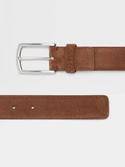 Small Gifts|Belts>ZEGNA Suede Belt Brown
