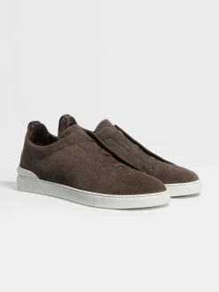Sneakers>ZEGNA Suede Triple Stitch™ Sneakers Brown