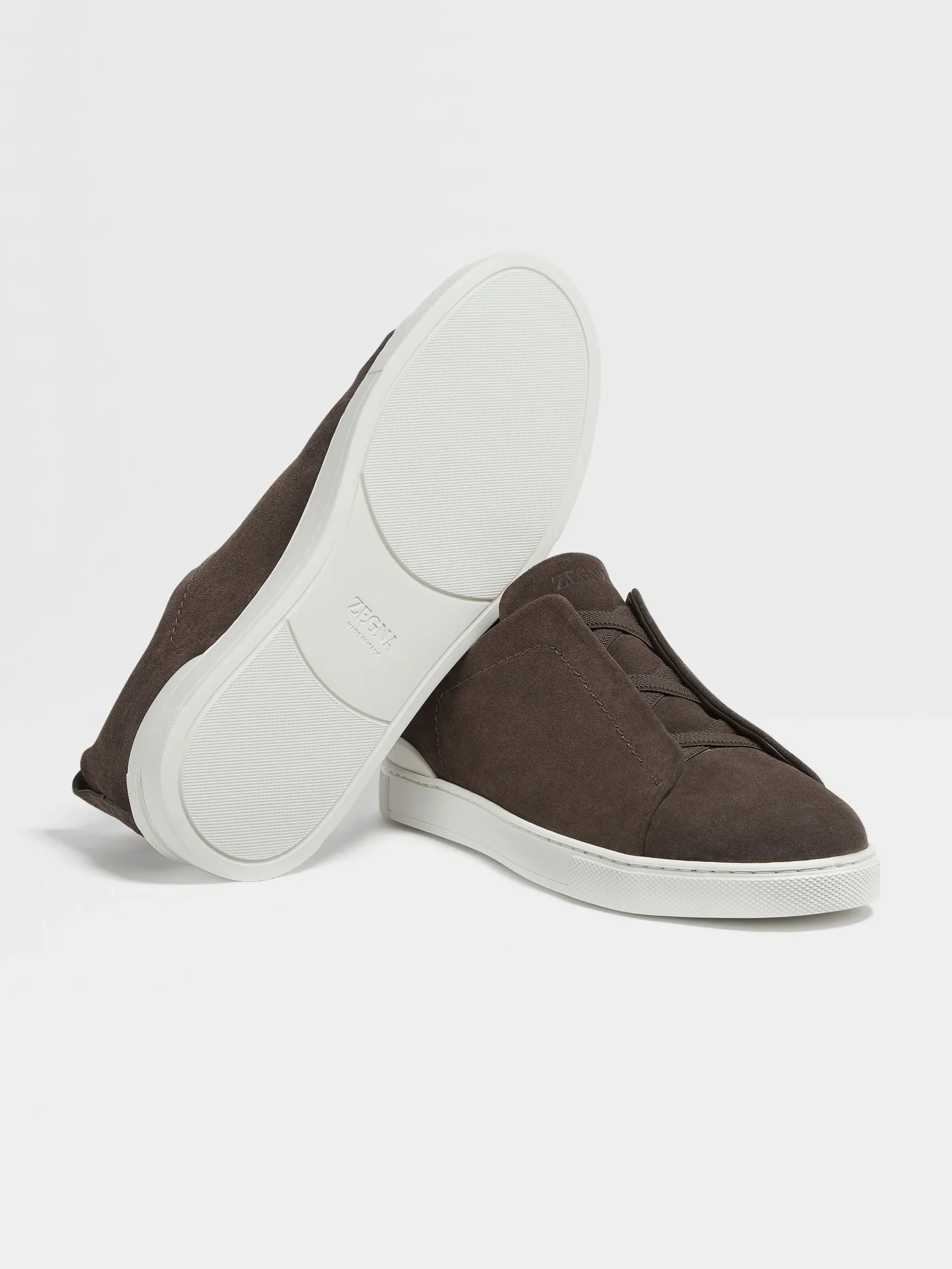 Sneakers>ZEGNA Suede Triple Stitch™ Sneakers Brown