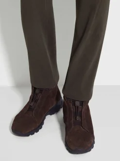 Travel In Style|Boots>ZEGNA Suede Triple Stitch™ Vetta Sneakers Brown