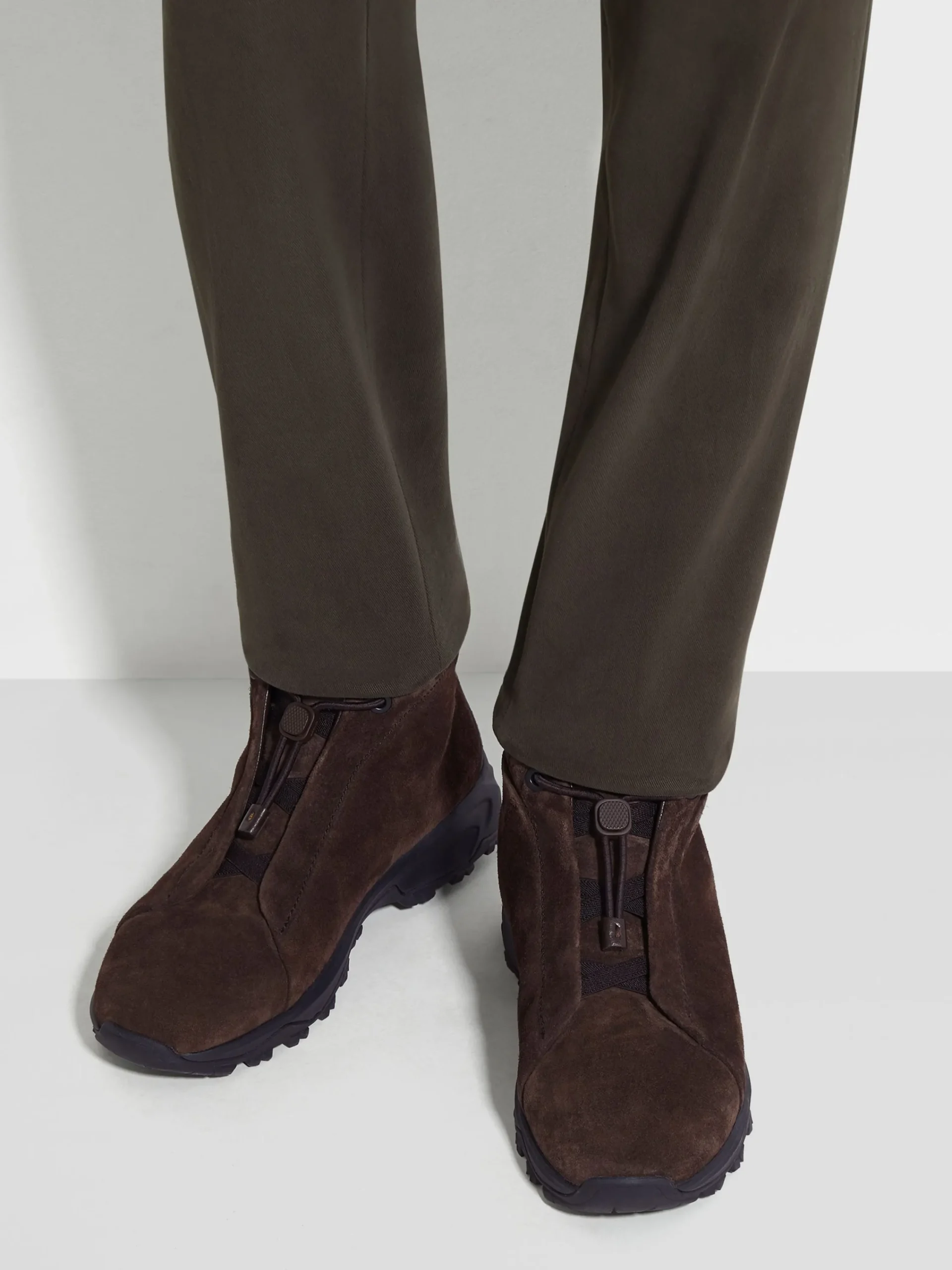 Travel In Style|Boots>ZEGNA Suede Triple Stitch™ Vetta Sneakers Brown