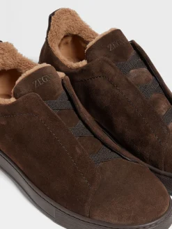 Sneakers>ZEGNA Suede Triple Stitch™ Sneakers Brown