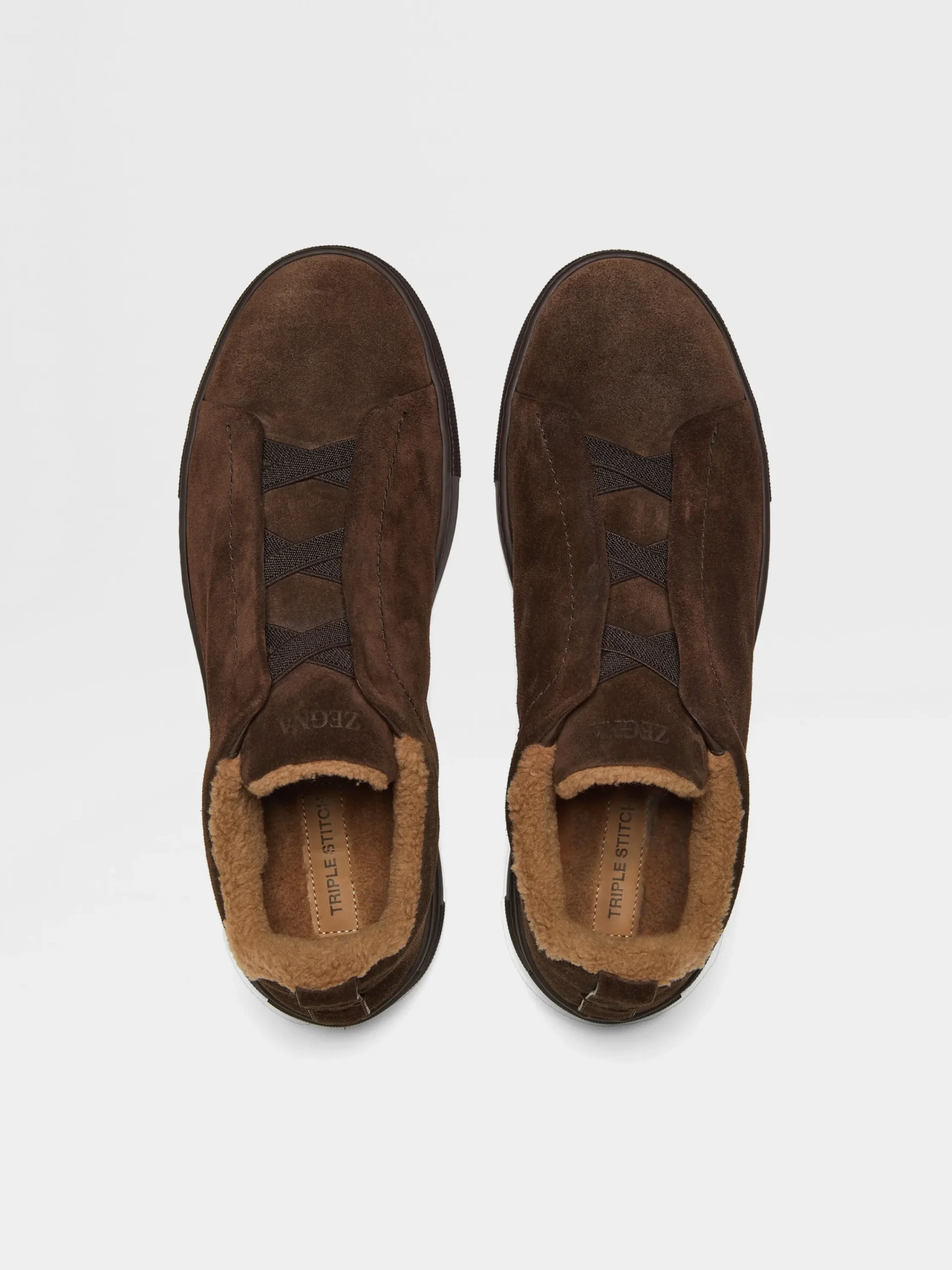 Sneakers>ZEGNA Suede Triple Stitch™ Sneakers Brown