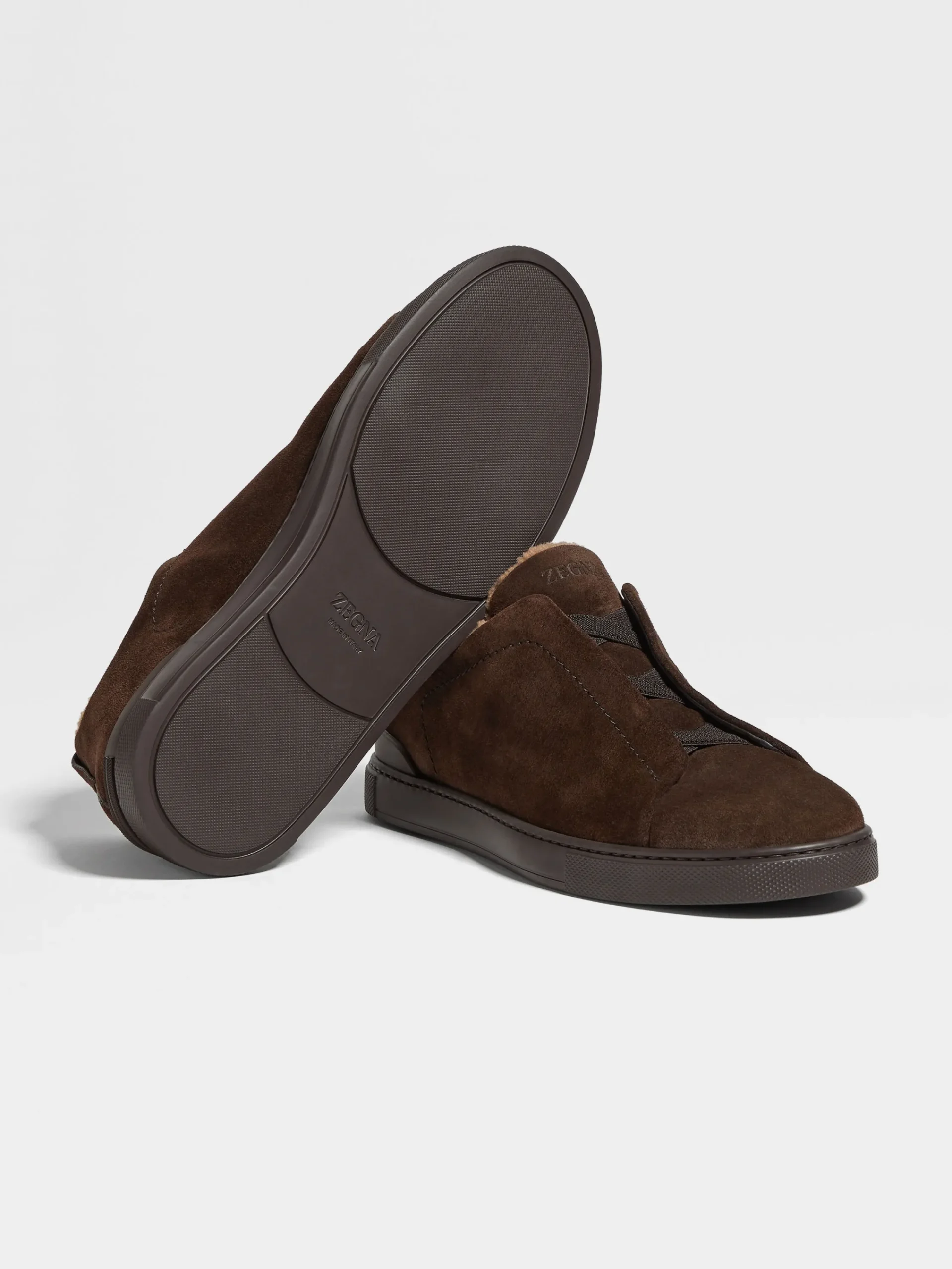 Sneakers>ZEGNA Suede Triple Stitch™ Sneakers Brown