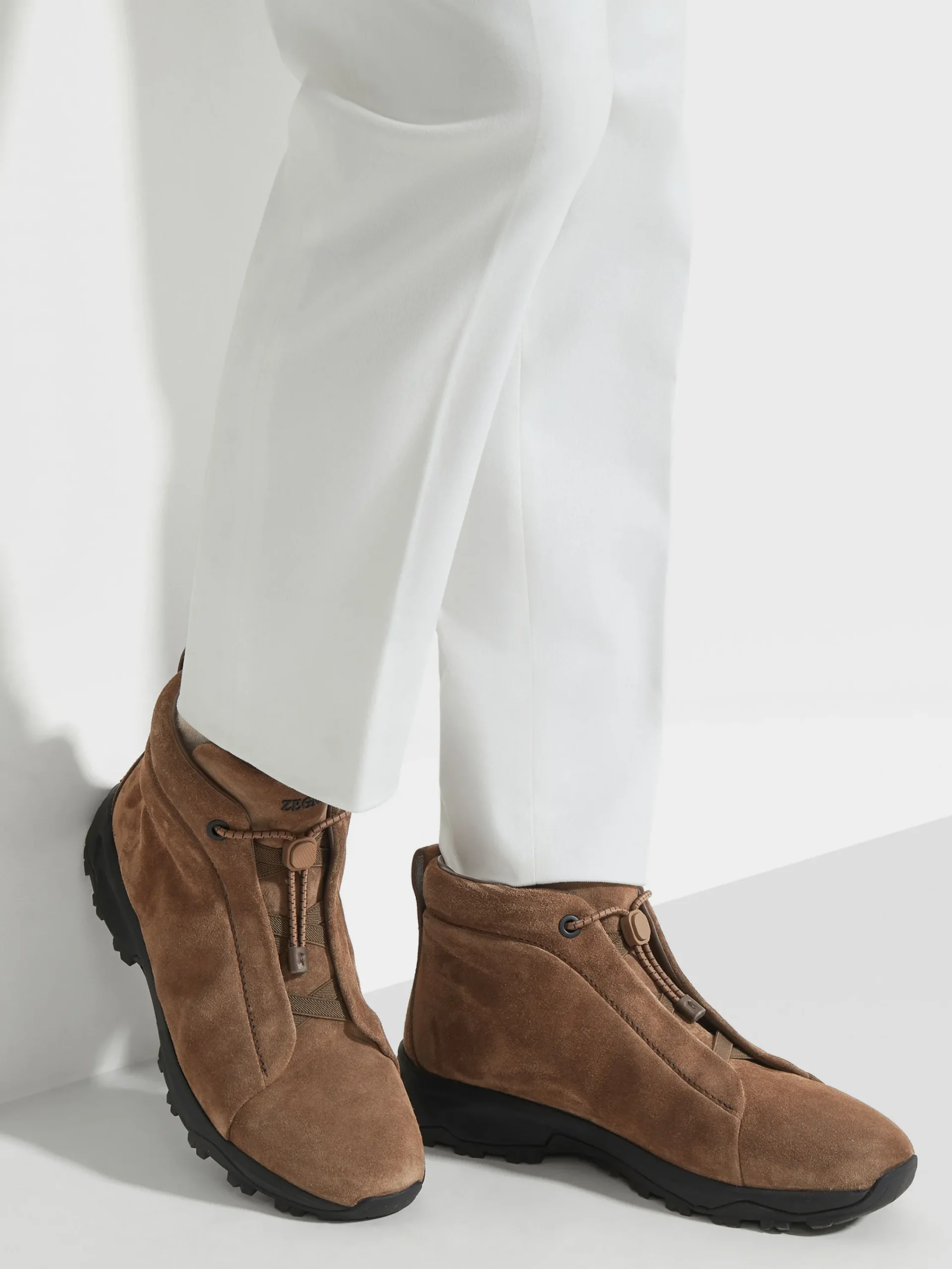 Travel In Style|Boots>ZEGNA Suede Triple Stitch™ Vetta Sneakers Brown