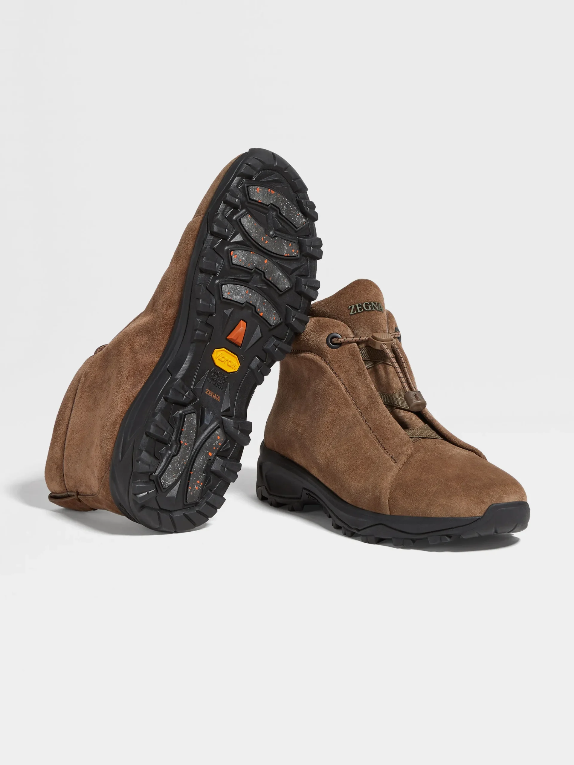 Travel In Style|Boots>ZEGNA Suede Triple Stitch™ Vetta Sneakers Brown