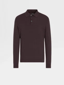 Sweaters>ZEGNA 12milmil12 Wool Polo Burgundy