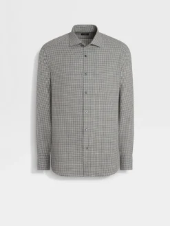 Shirts>ZEGNA Cashco Shirt DarkGrey/NavyBlue