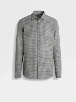 Shirts>ZEGNA Cashco Shirt LightGrey/Black