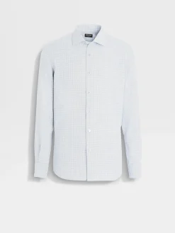 Shirts>ZEGNA Cashco Shirt LightBlue/OffWhite