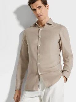 Travel In Style|Shirts>ZEGNA Cashco Shirt LightTaupe