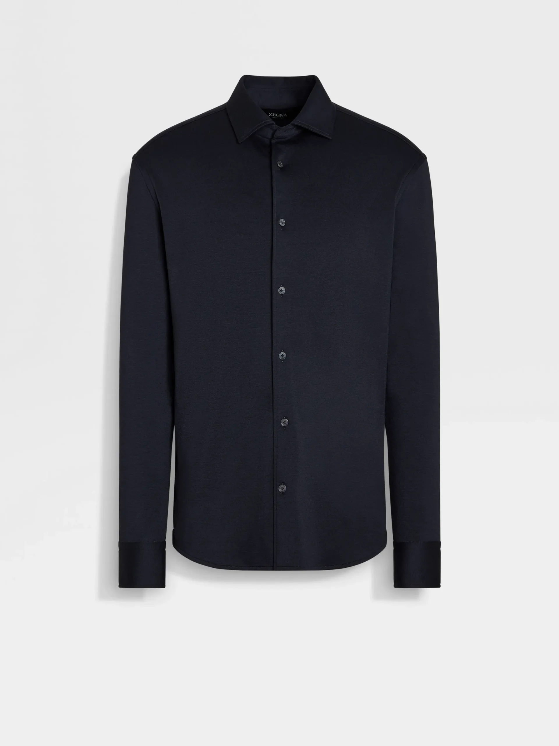 Shirts>ZEGNA Cashmere and Silk Shirt NavyBlue