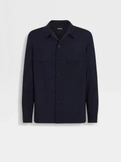 Overshirts And Chore Jackets>ZEGNA Cashmere Overshirt NavyBlue