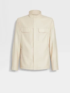 Resort Essentials|Jackets And Coats>ZEGNA Cashmere Silk and Linen Blouson White