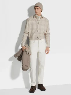 Travel In Style|Shirts>ZEGNA Cotton Shirt White/LightTaupe