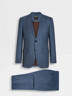 Suits>ZEGNA Dark Avio Blue Centoventimila Wool Suit DarkAvioBlue