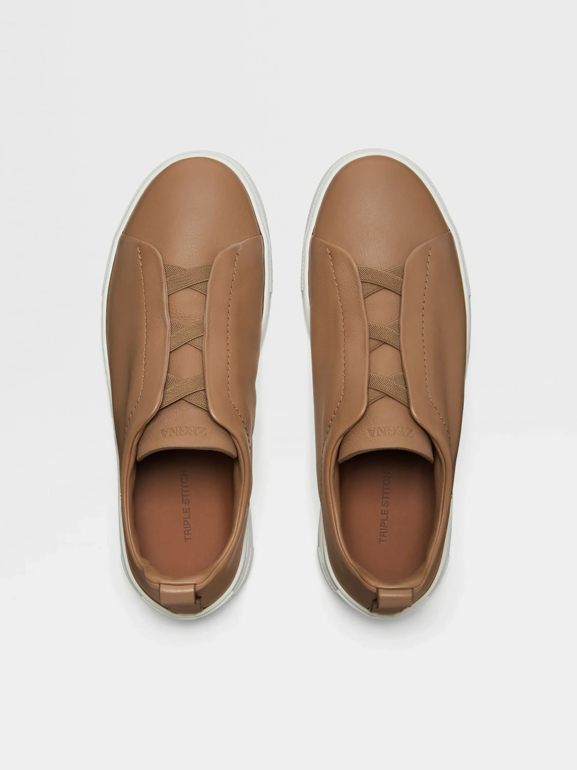 Sneakers>ZEGNA Dark Beige Triple Stitch™ SECONDSKIN Sneakers DarkBeige