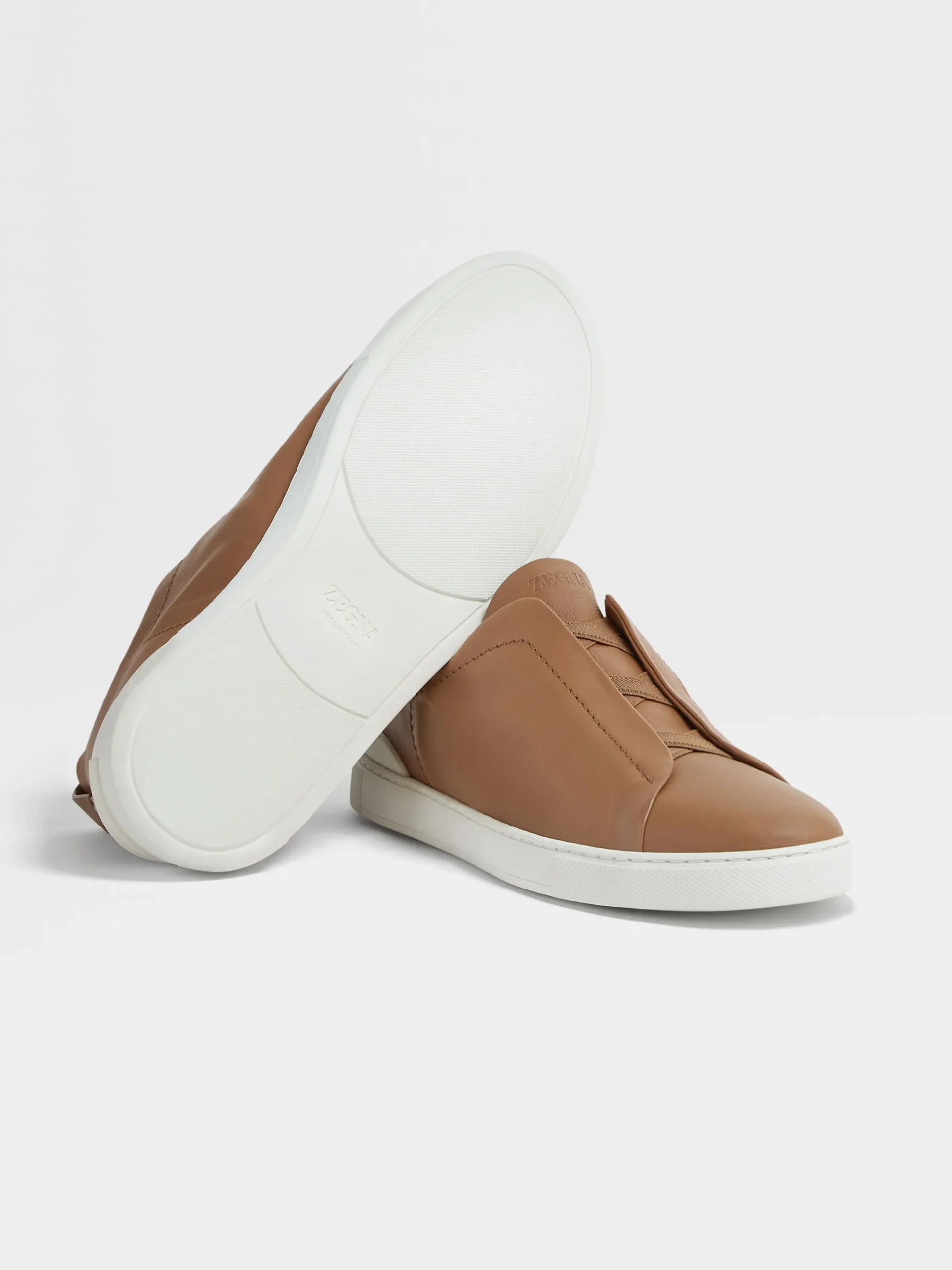 Sneakers>ZEGNA Dark Beige Triple Stitch™ SECONDSKIN Sneakers DarkBeige