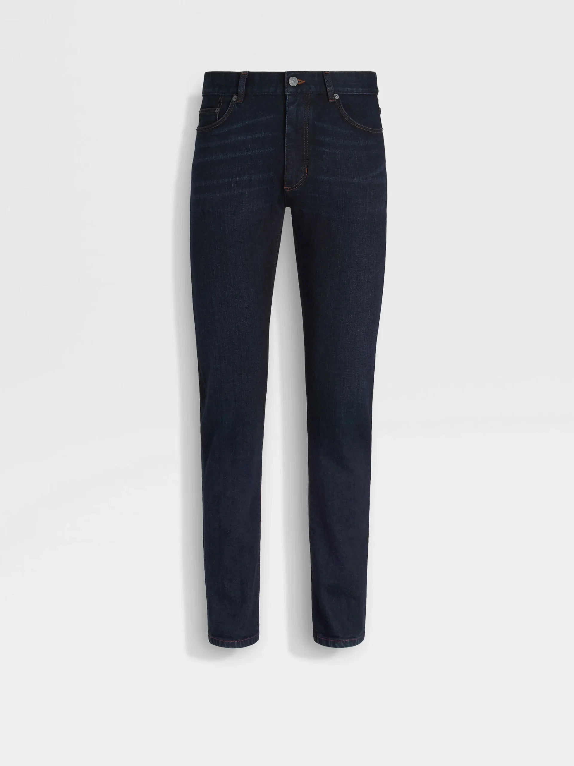 Jeans>ZEGNA Dark Blue Rinse-washed Stretch Cotton Roccia Jeans DarkBlue