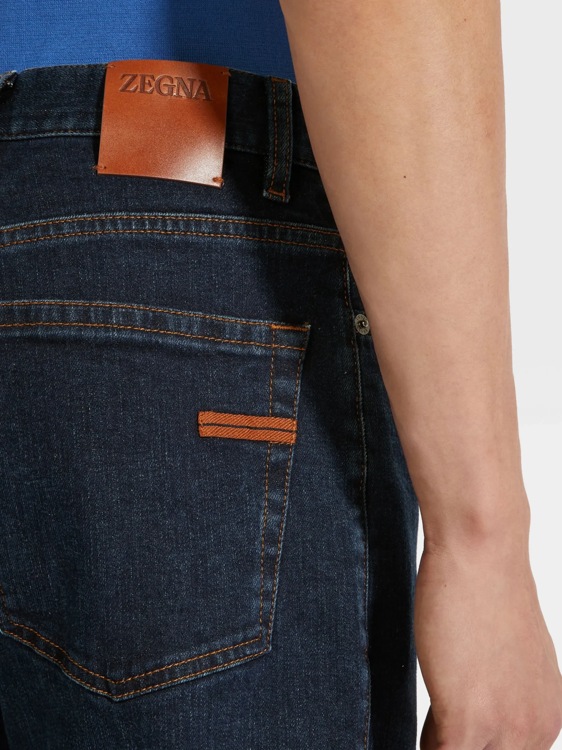 Jeans>ZEGNA Dark Blue Rinse-washed Stretch Cotton Roccia Jeans DarkBlue