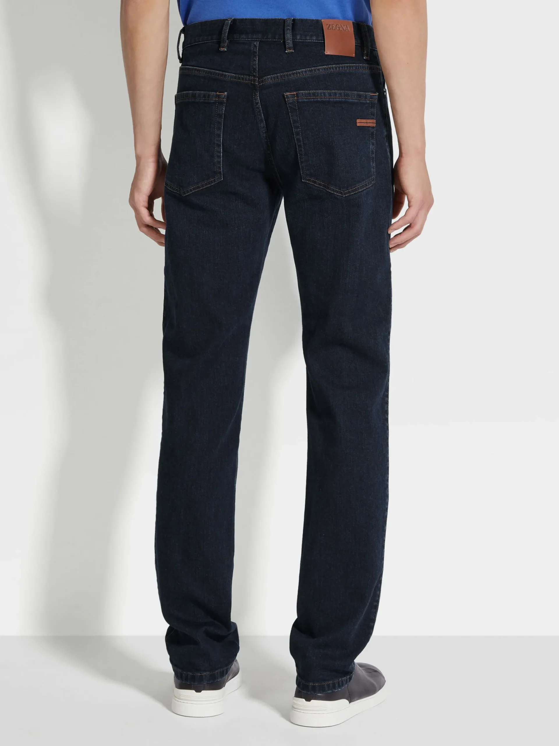 Jeans>ZEGNA Dark Blue Rinse-washed Stretch Cotton Roccia Jeans DarkBlue
