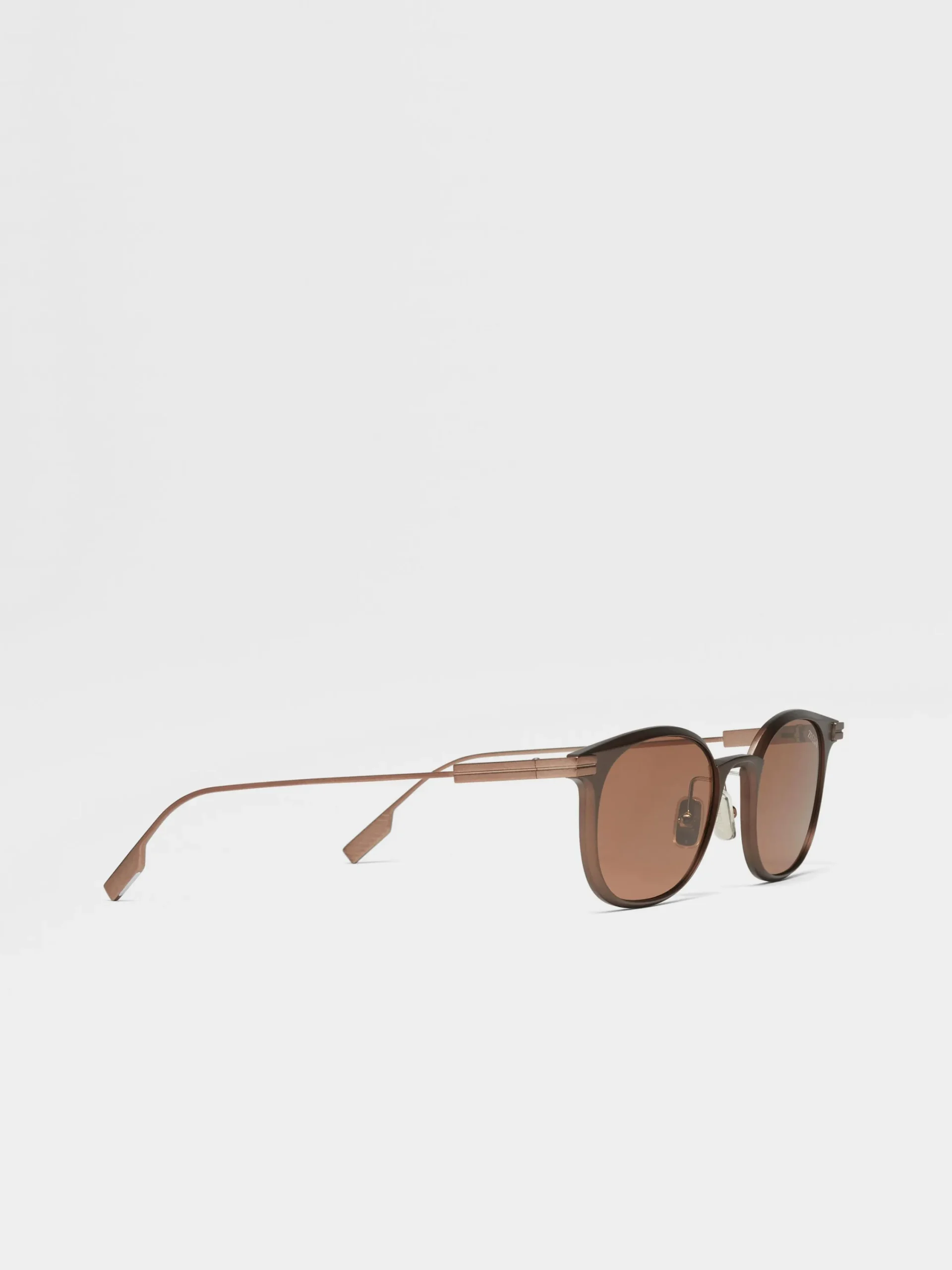 Sunglasses>ZEGNA Dark Bronze Aluminium Sunglasses DarkBronze