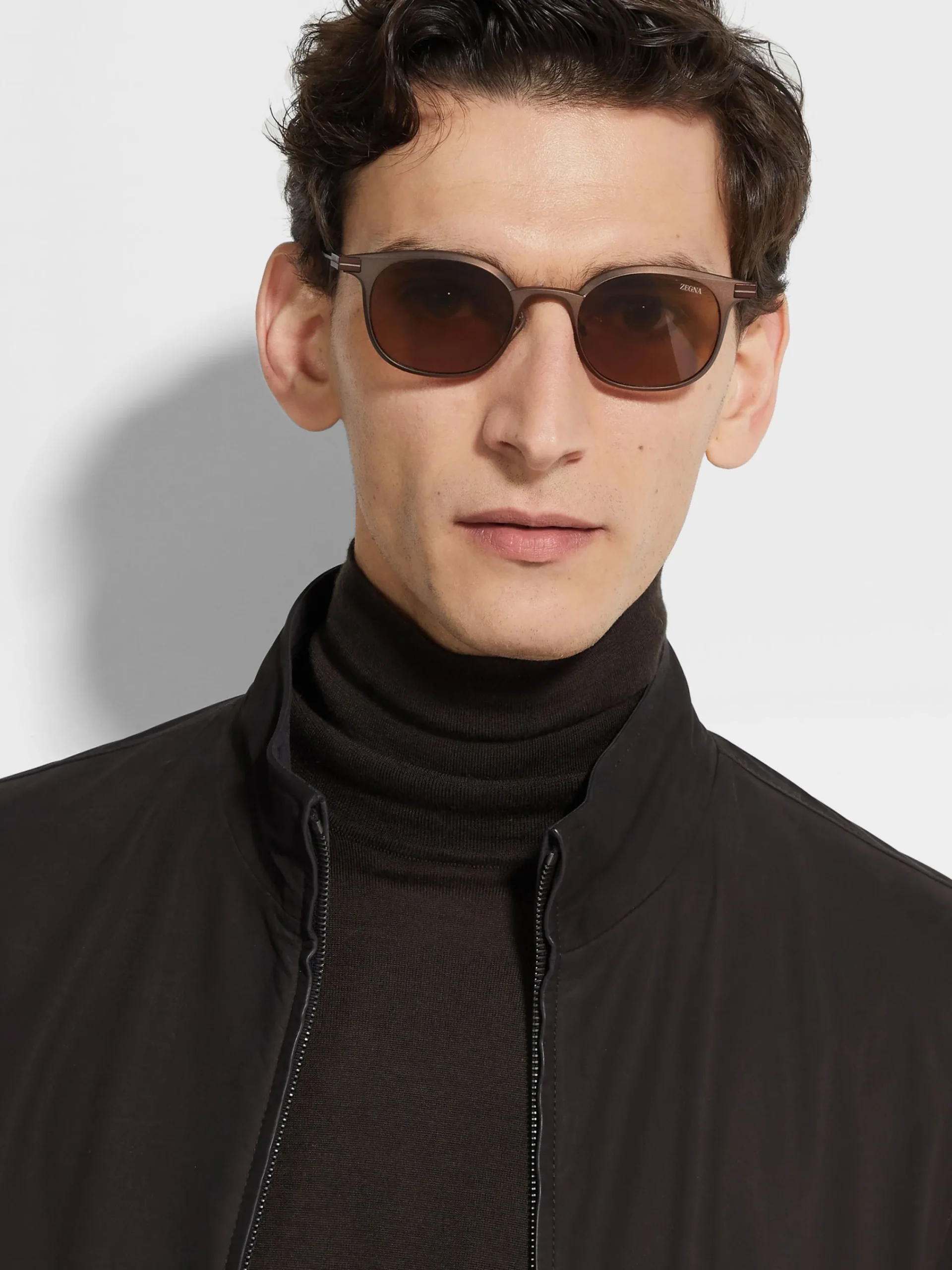 Sunglasses>ZEGNA Dark Bronze Aluminium Sunglasses DarkBronze