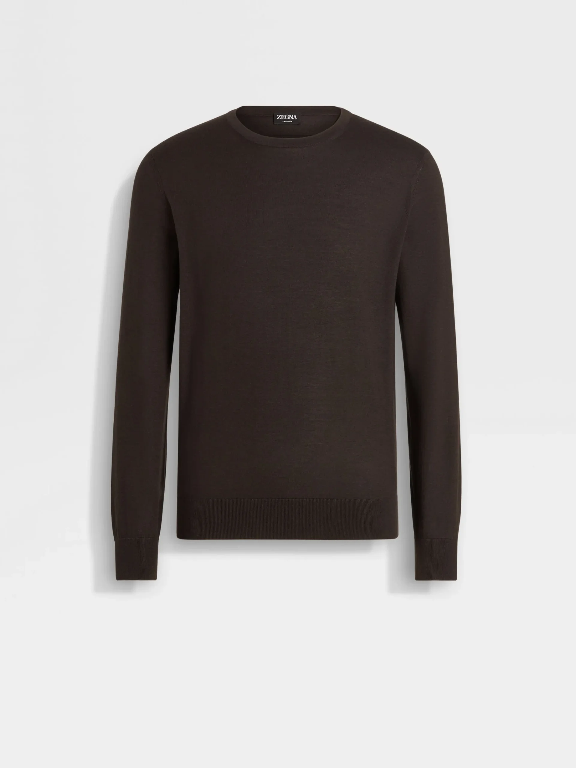 Travel In Style|Sweaters>ZEGNA Dark Brown Cashseta Crewneck DarkBrown