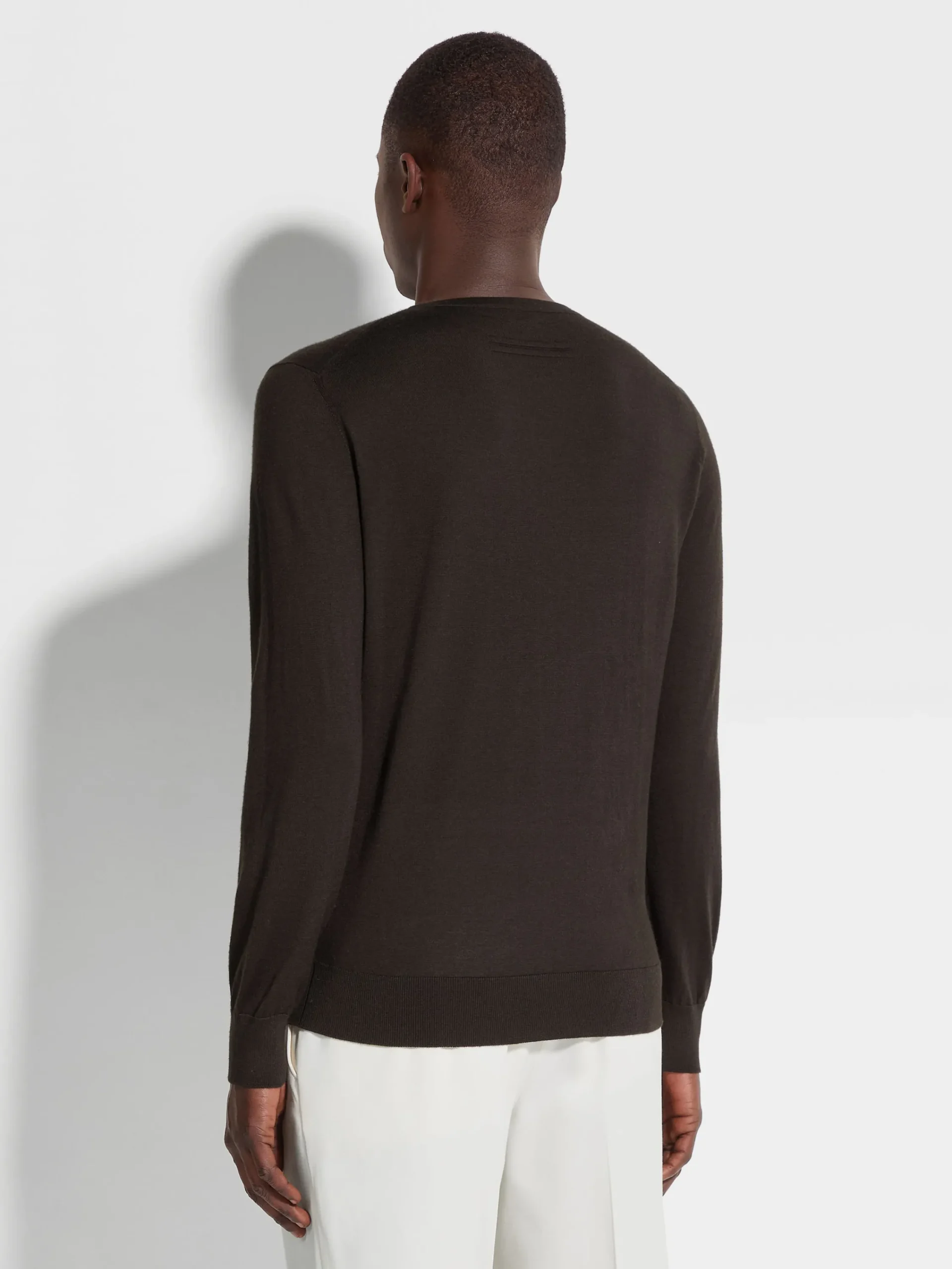 Travel In Style|Sweaters>ZEGNA Dark Brown Cashseta Crewneck DarkBrown
