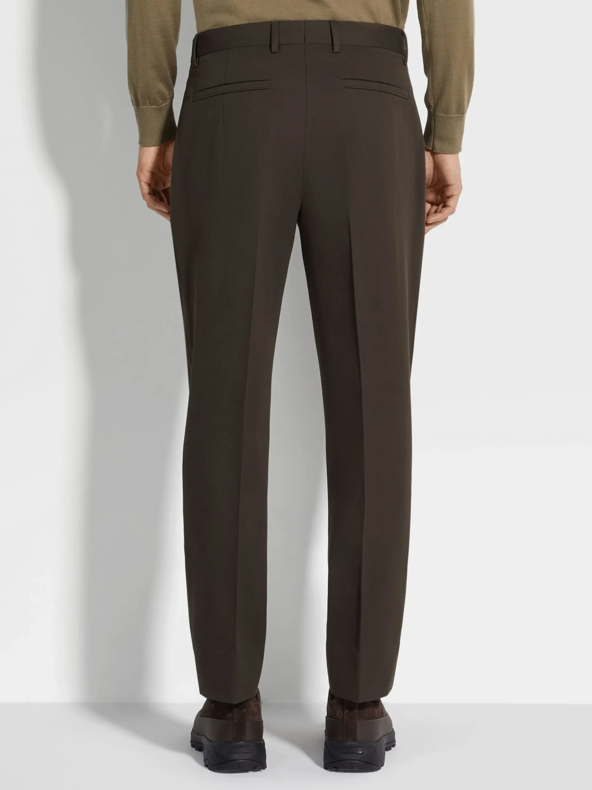 Pants>ZEGNA Dark Brown Cotton and Wool Pants DarkBrown