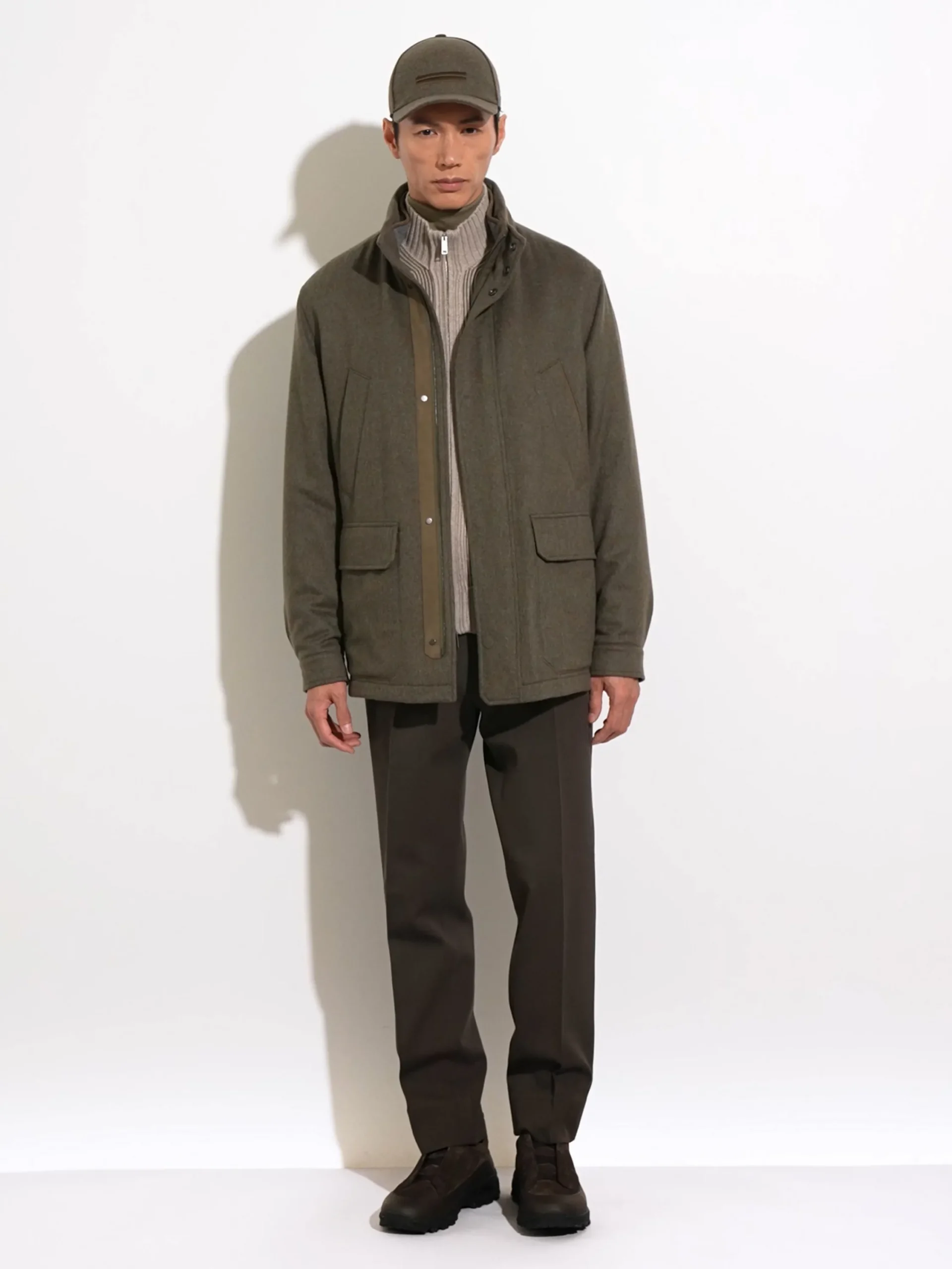 Pants>ZEGNA Dark Brown Cotton and Wool Pants DarkBrown