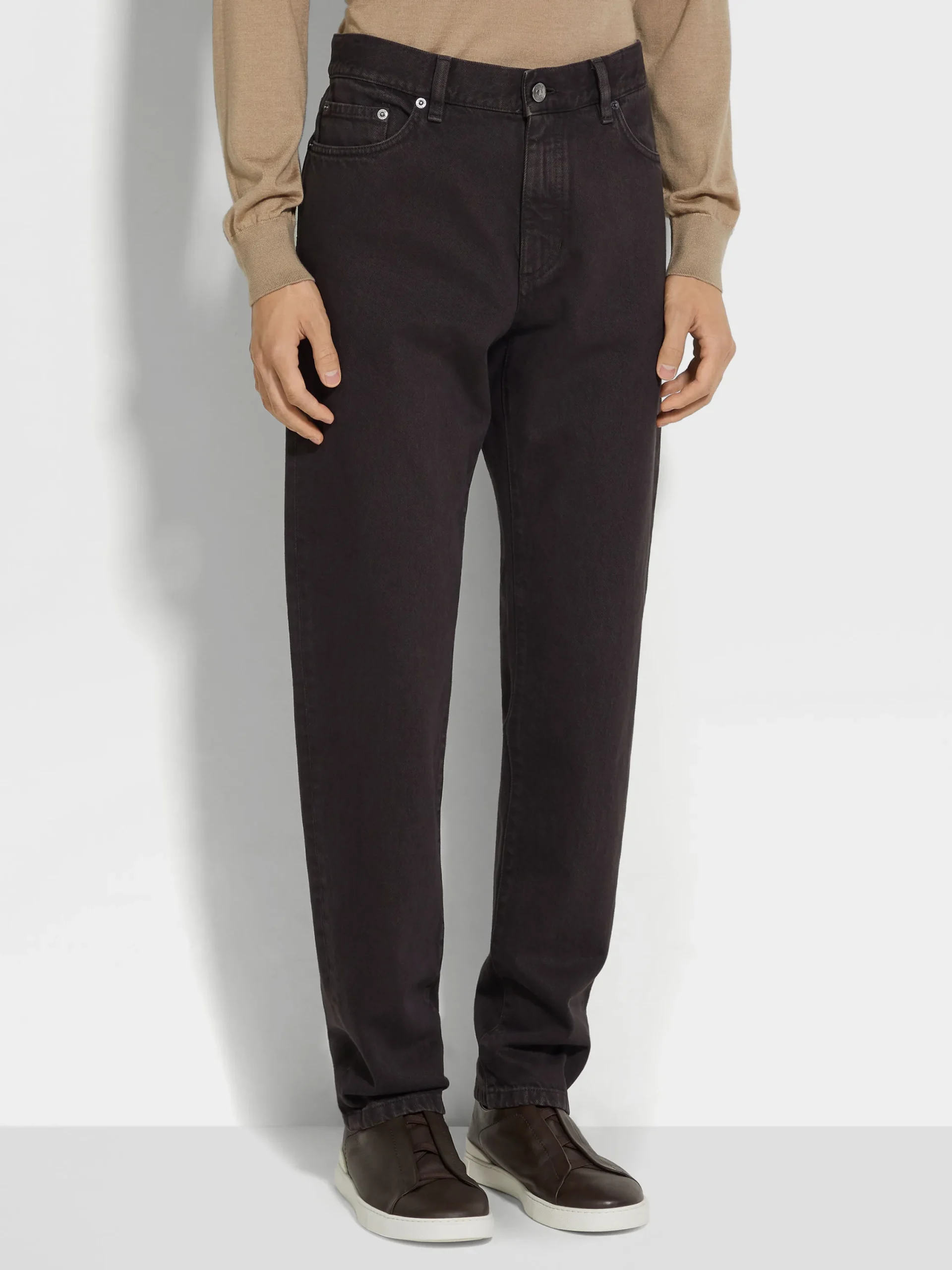 Travel In Style|Jeans>ZEGNA Dark Brown Cotton Roccia Jeans DarkBrown