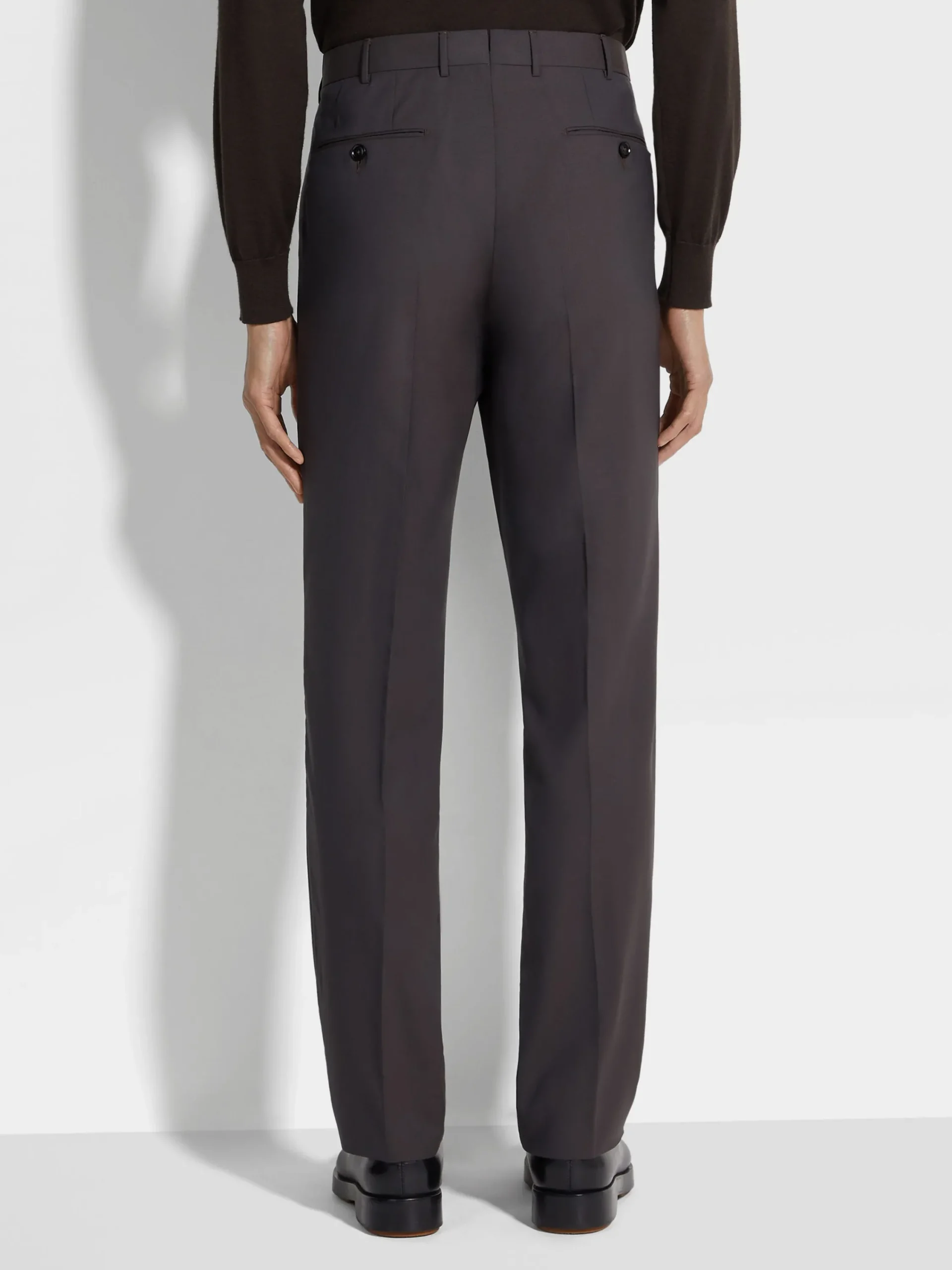 Pants>ZEGNA Dark Brown High Performance™ Wool Pants DarkBrown