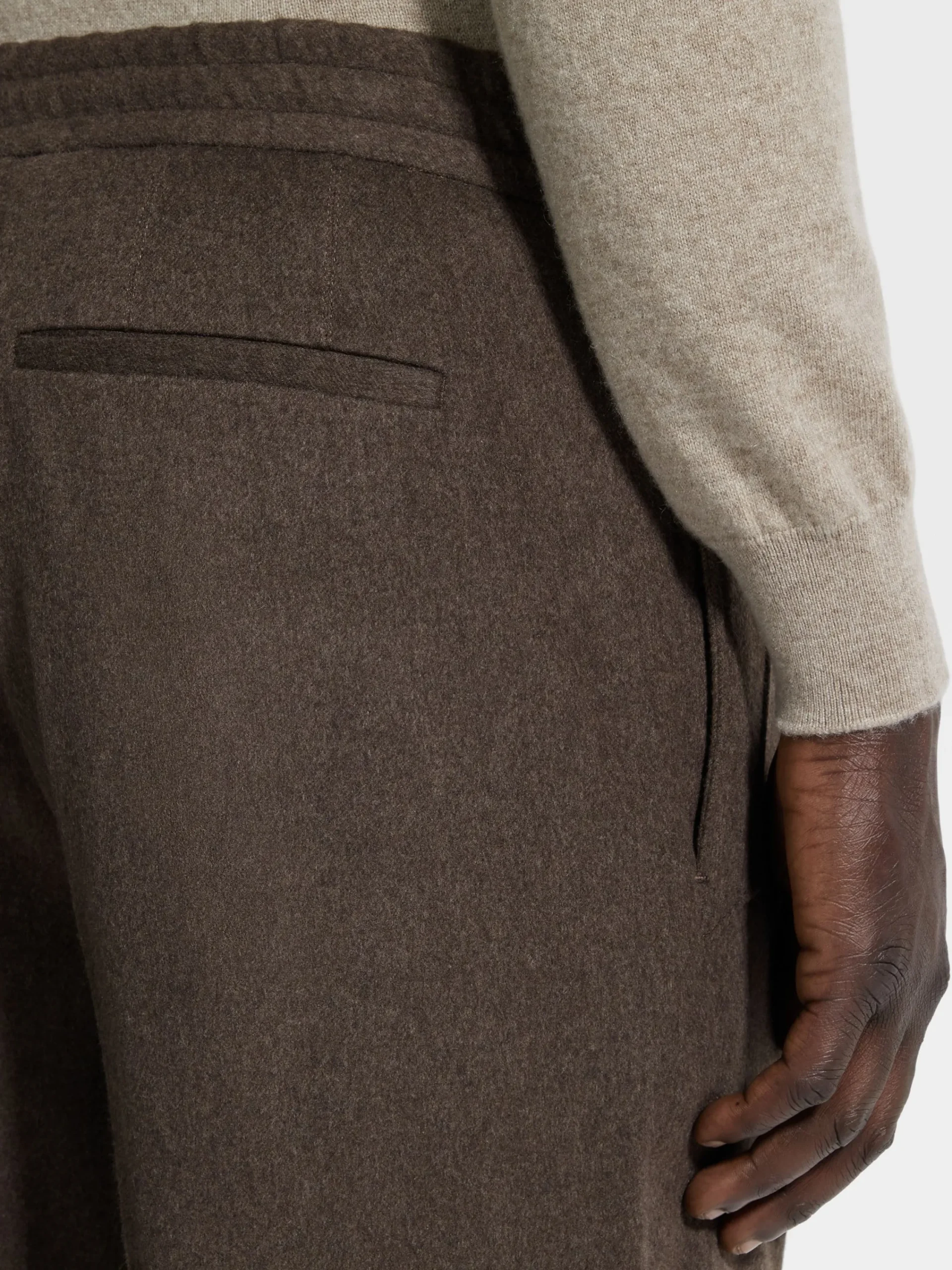 Joggers And Sweatshirts>ZEGNA Dark Brown 15milmil15 Wool Joggers DarkBrown