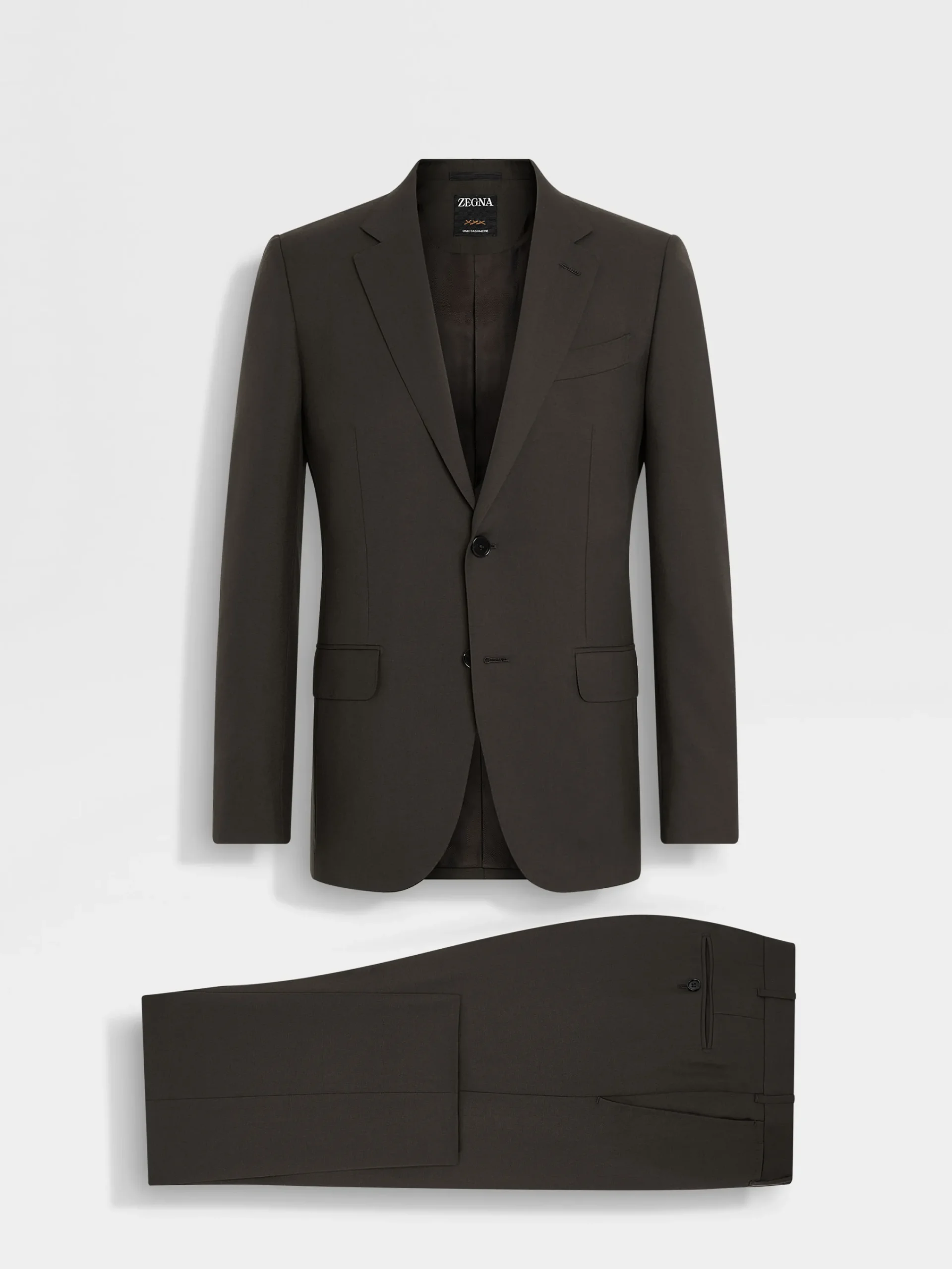 Suits>ZEGNA Dark Brown Oasi Cashmere Suit DarkBrown