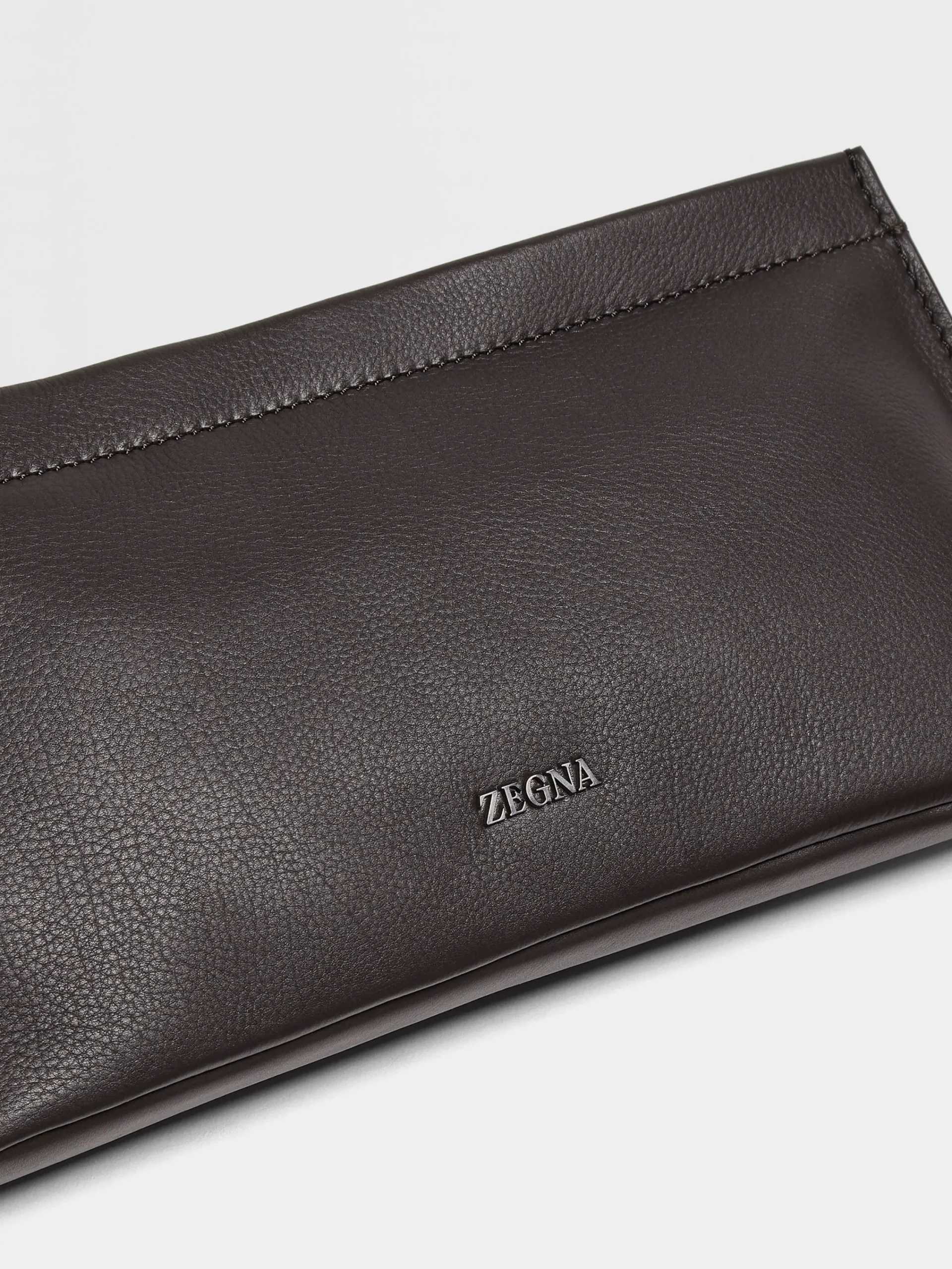 Small Gifts|Travel In Style>ZEGNA Dark Brown SECONDSKIN Clutch DarkBrown