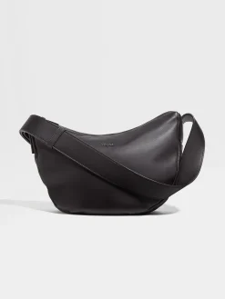 Travel In Style|Bags And Wallets>ZEGNA Dark Brown SECONDSKIN Hobo Panorama Micro Bag DarkBrown