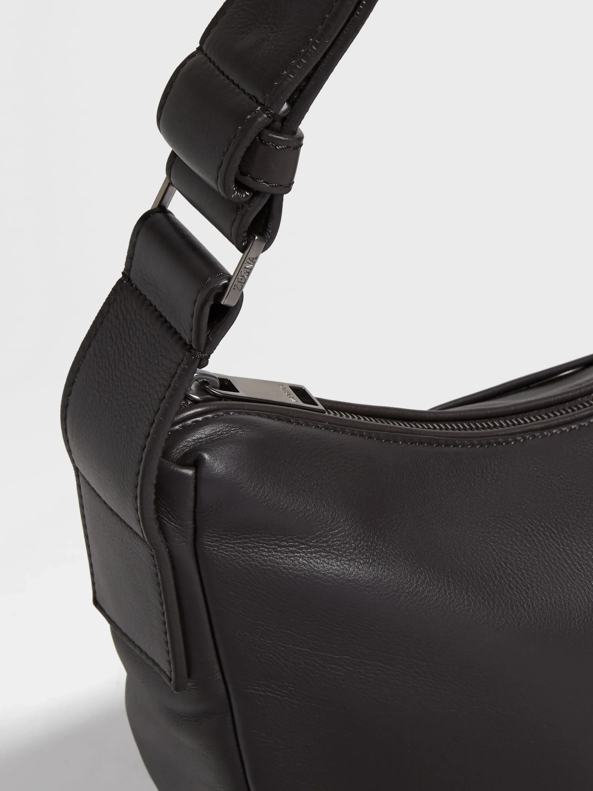 Travel In Style|Bags And Wallets>ZEGNA Dark Brown SECONDSKIN Hobo Panorama Micro Bag DarkBrown