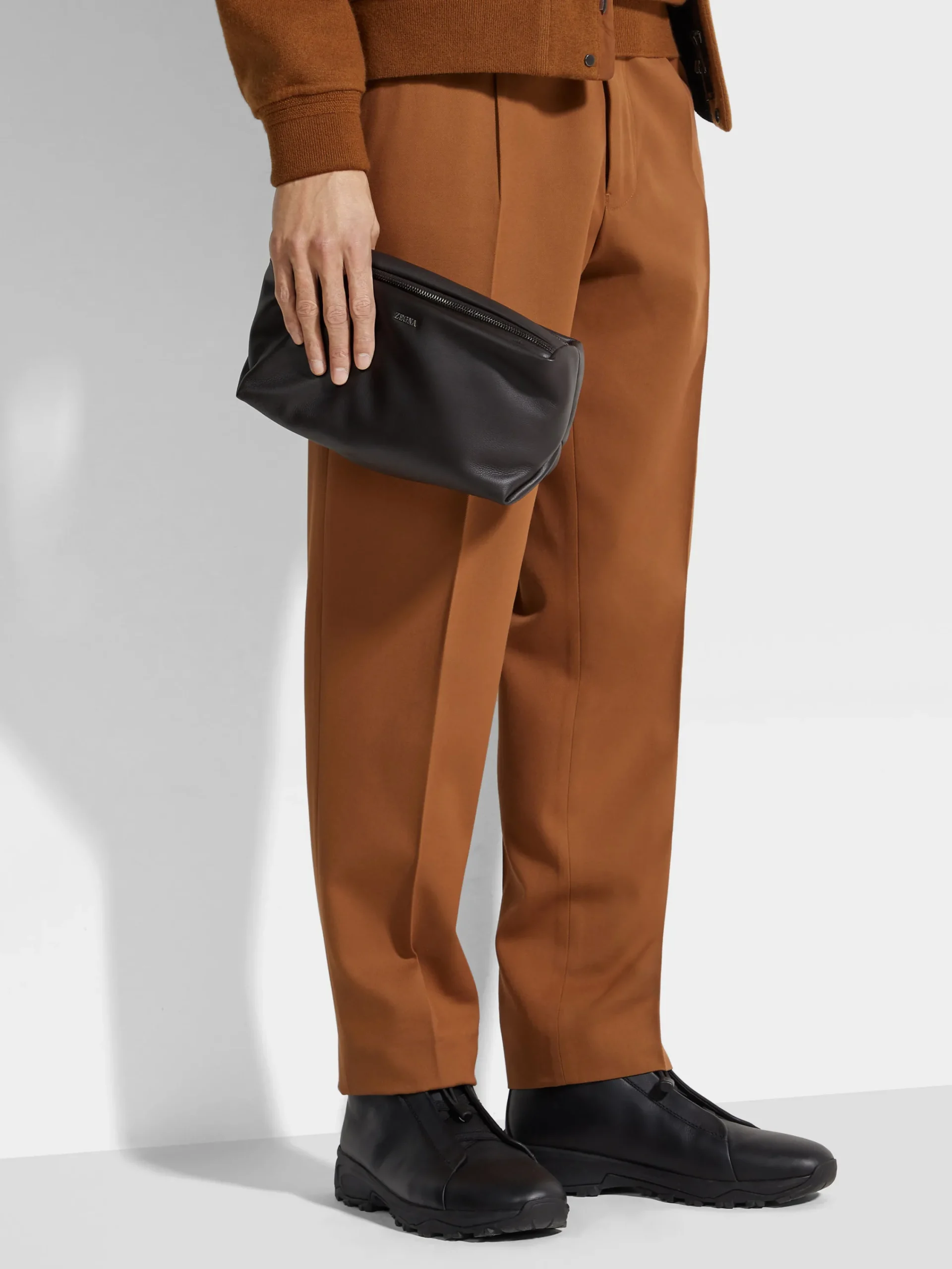 Small Gifts|Travel In Style>ZEGNA Dark Brown SECONDSKIN Softy Pouch DarkBrown