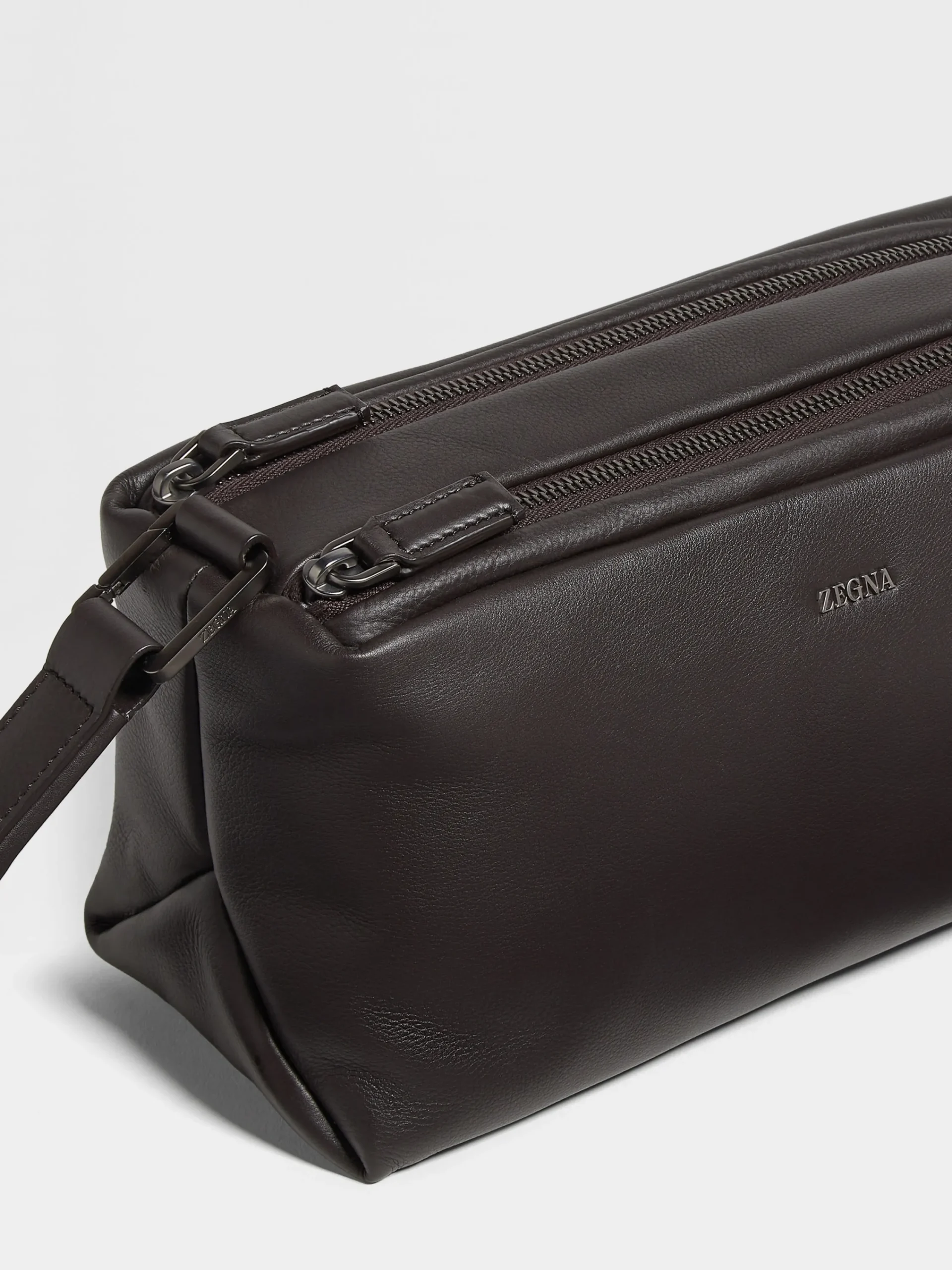Small Gifts|Travel In Style>ZEGNA Dark Brown SECONDSKIN Softy Pouch DarkBrown