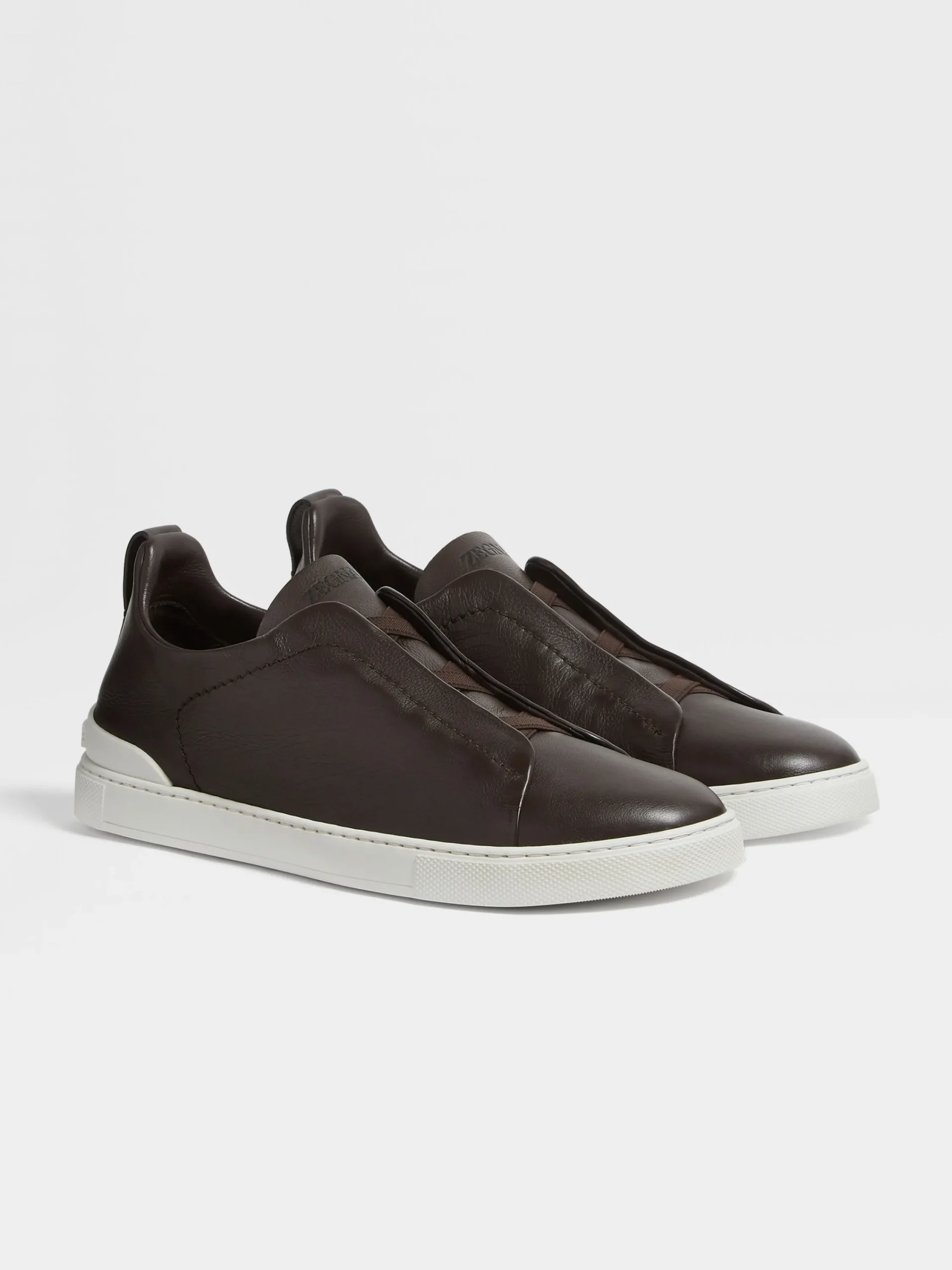 Travel In Style|Sneakers>ZEGNA Dark Brown Triple Stitch™ SECONDSKIN Sneakers DarkBrown