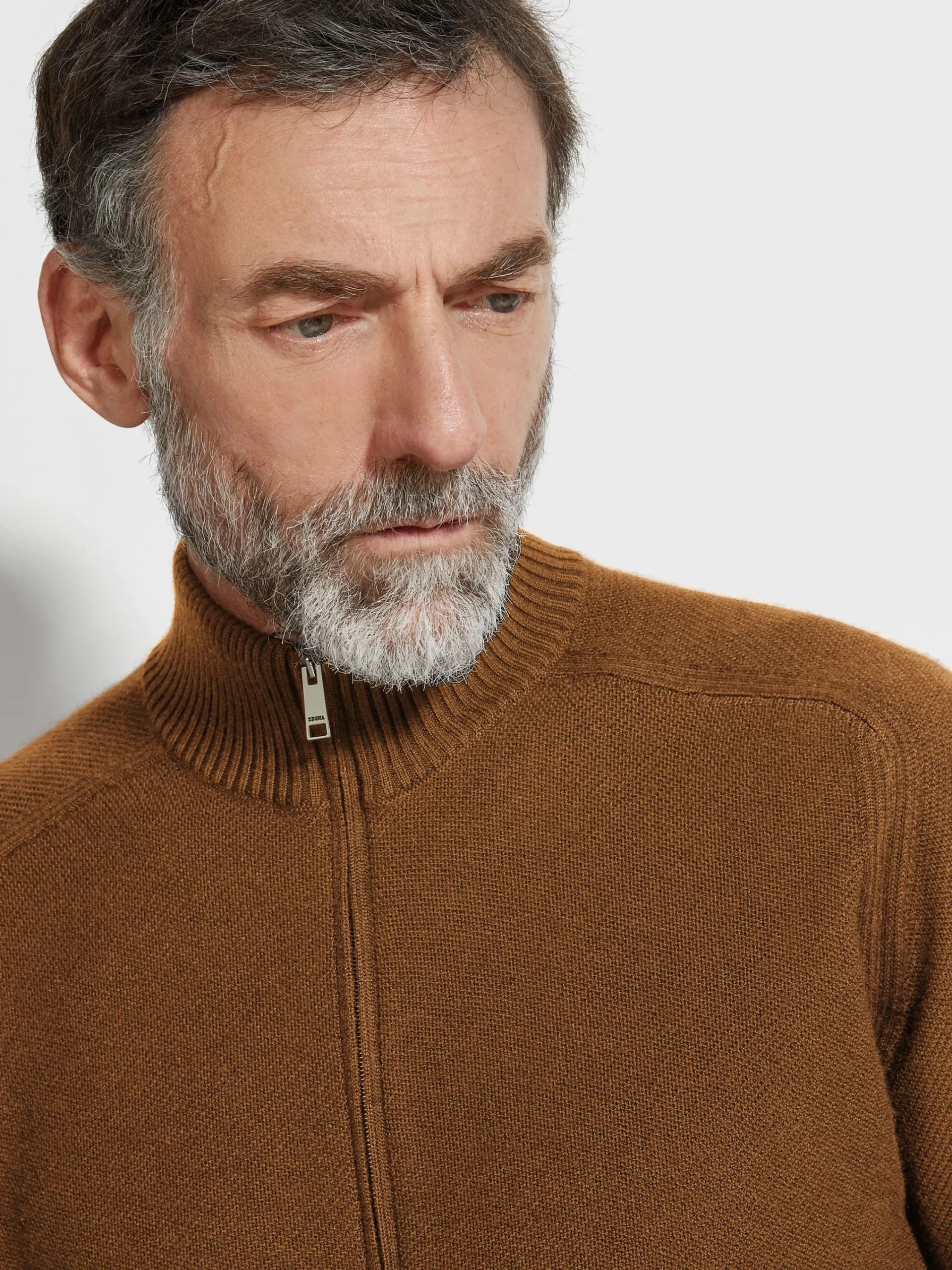 Sweaters>ZEGNA Dark Foliage Cashseta Full Zip Cardigan DarkFoliage