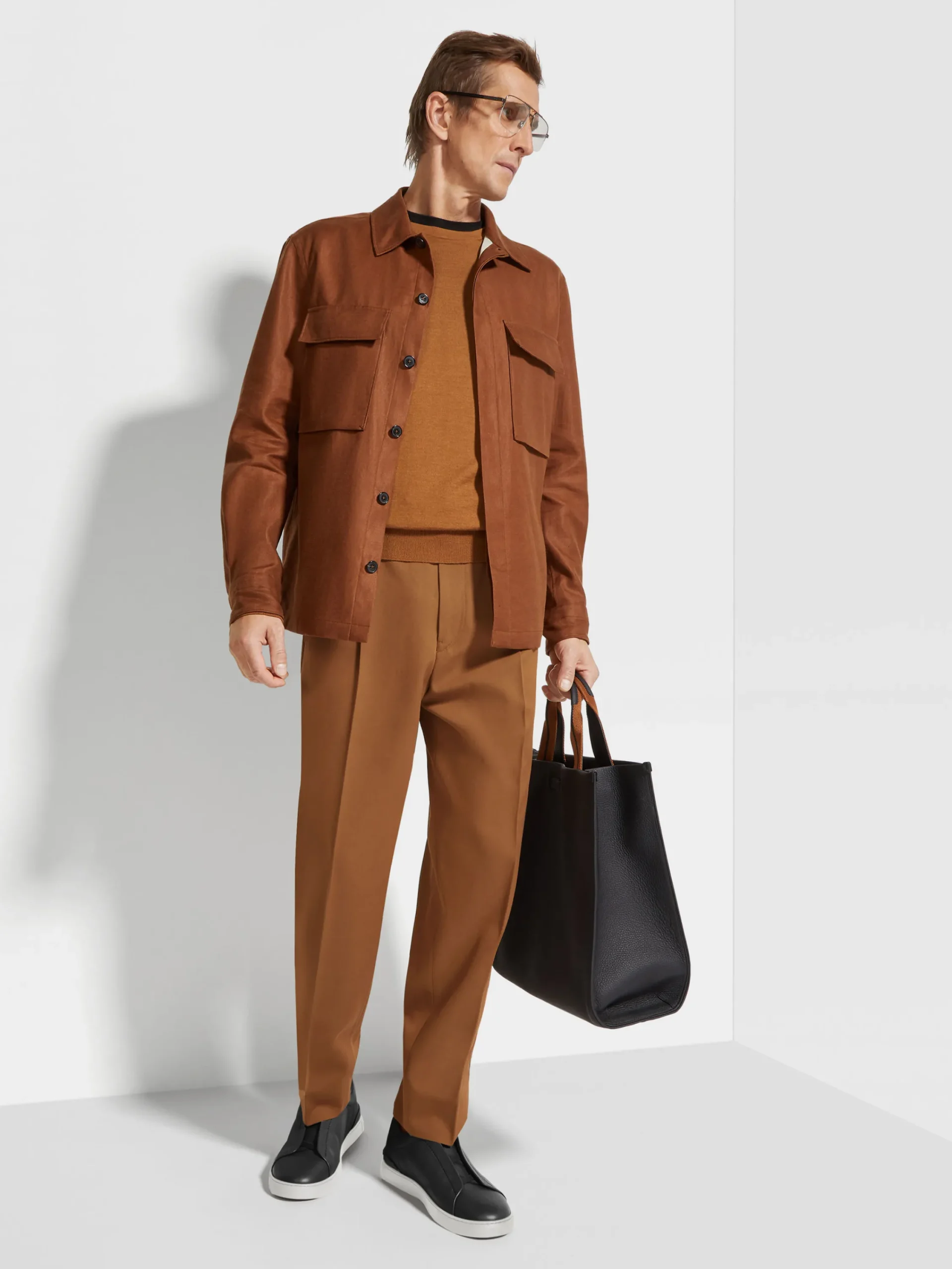 Pants>ZEGNA Dark Foliage Cotton and Wool Pants DarkFoliage