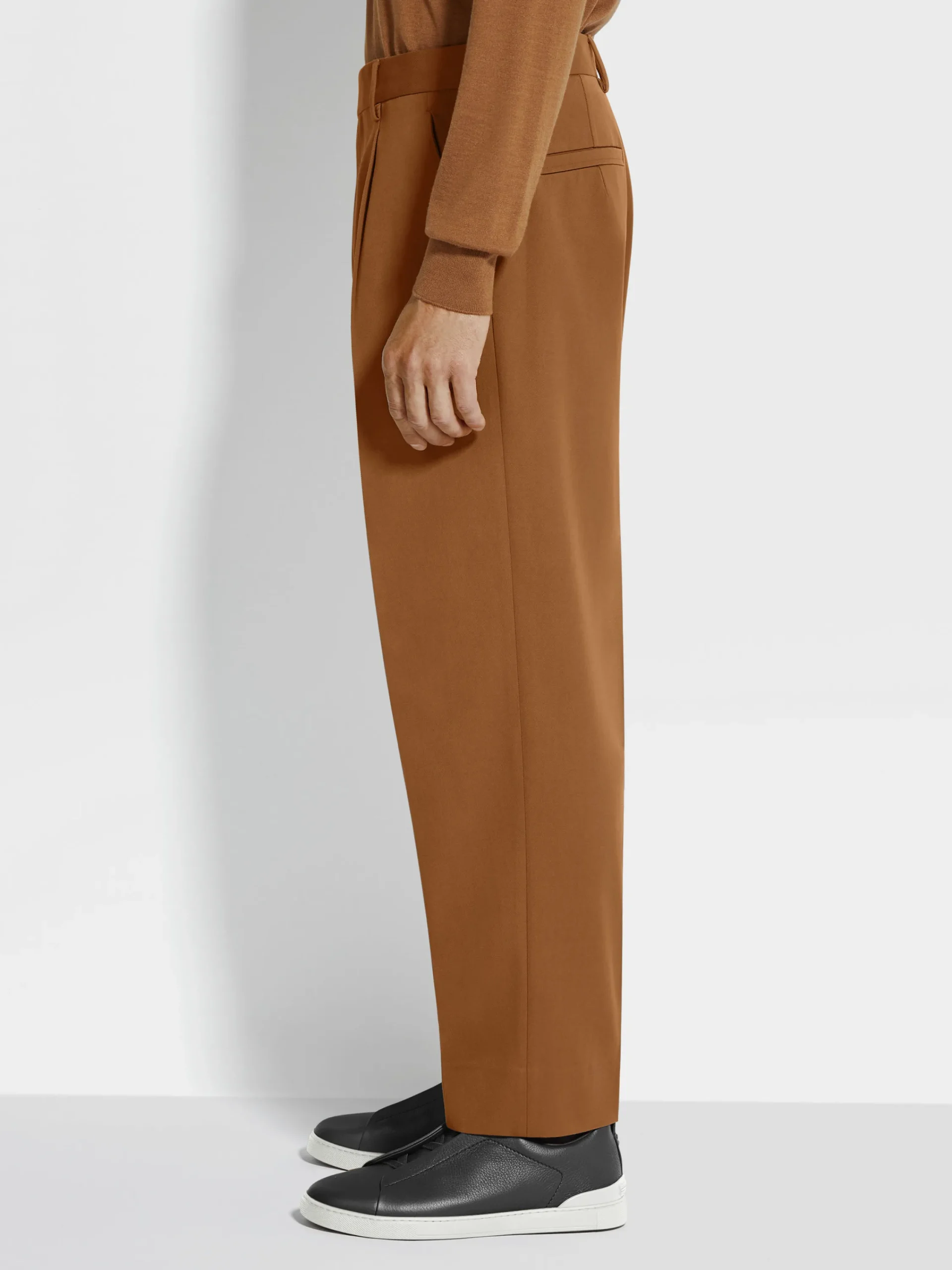 Pants>ZEGNA Dark Foliage Cotton and Wool Pants DarkFoliage