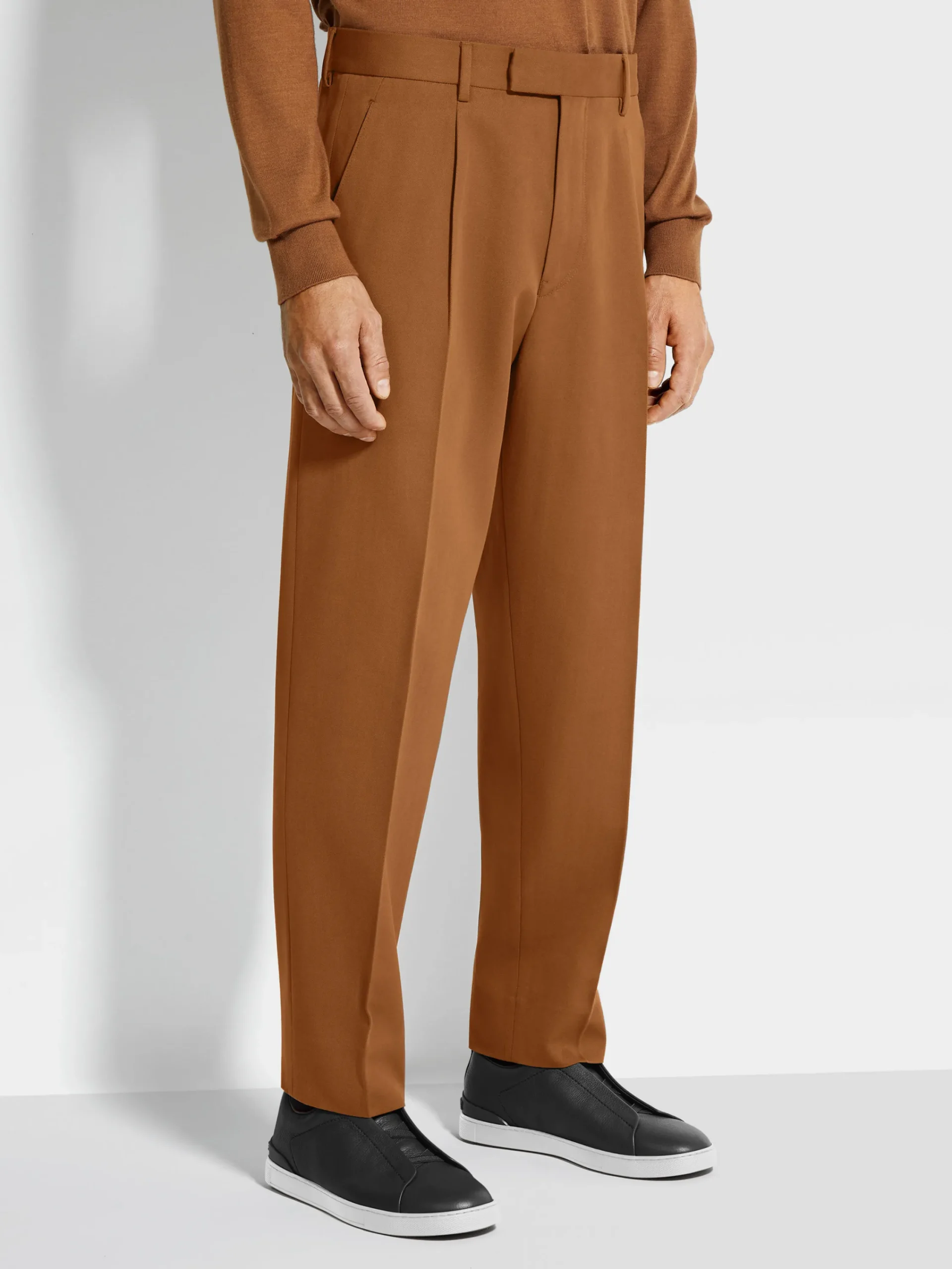 Pants>ZEGNA Dark Foliage Cotton and Wool Pants DarkFoliage