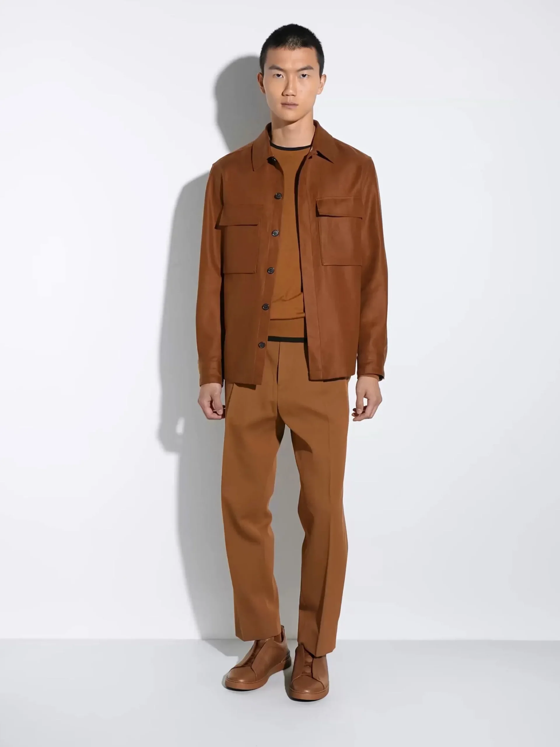 Pants>ZEGNA Dark Foliage Cotton and Wool Pants DarkFoliage
