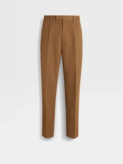 Travel In Style|Pants>ZEGNA Dark Foliage Cotton and Wool Pants DarkFoliage
